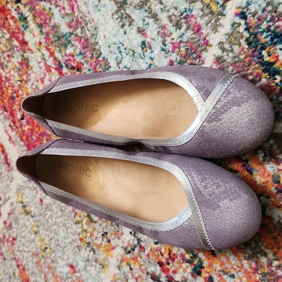 Vionic Shoes - Vionic Caroll ballet flats lavender silver metallic